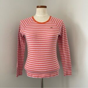 Vintage LACOSTE Striped long sleeve crewneck shirt jersey knit size 42 Rare